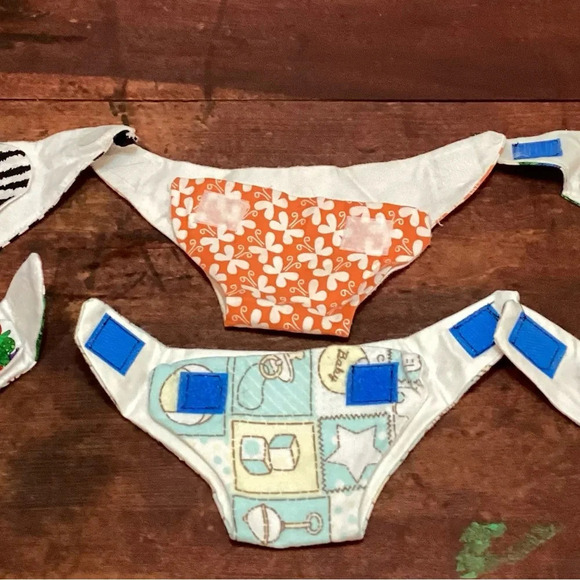 Set Of 6 Handmade Baby Doll Diapers - Picture 4 of 4